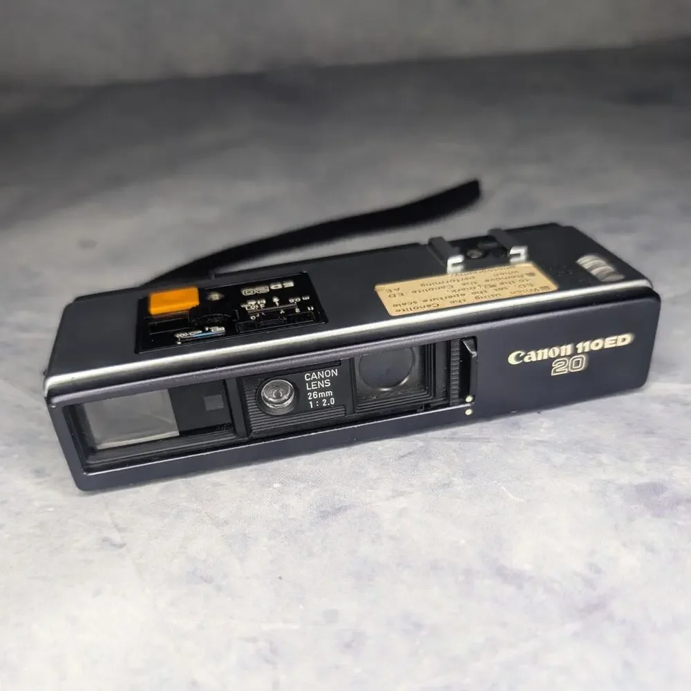 Vintage 1970's Canon 110ED 20 Compact Film Point & Shoot Camera w/ Original Case